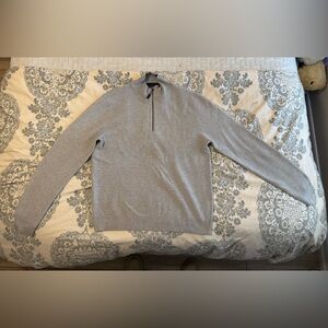 Ted Baker Knit crew neck sweater. Quarter zip. Grey, size 6
